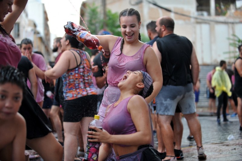 The streets of Jumilla flow red with wine as thousands are soaked in the annual Cabalgata