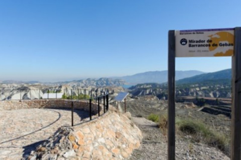 Mirador de Gebas, the viewing point over the badlands in Alhama de Murcia