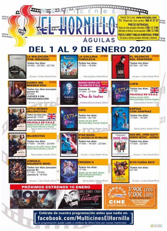 Murcia Today - 6th To 9th January English Original Cinema At The Águilas  Multicine