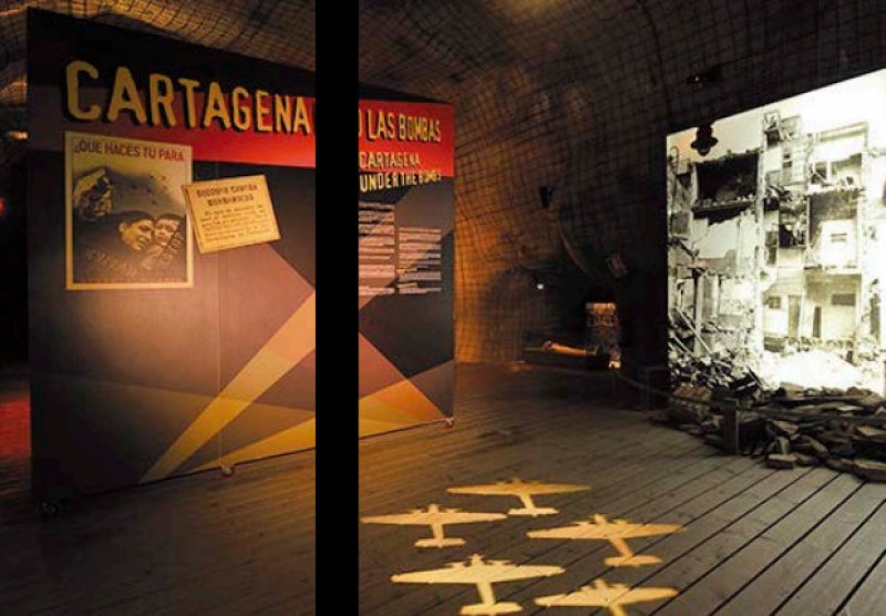 The Civil War air raid shelter museum in Cartagena