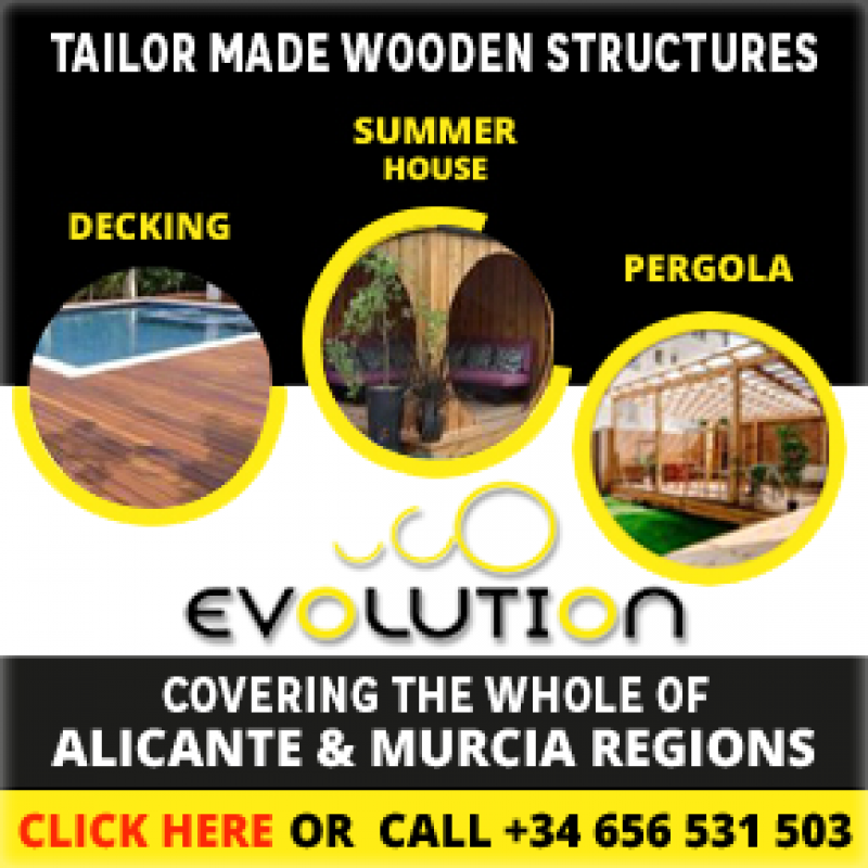 Evolution with wood; carports, decking, sheds, pergolas Alicante province and Murcia region