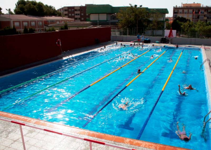 Municipal outdoor swimming pool open for the summer of 2022 in Mazarron