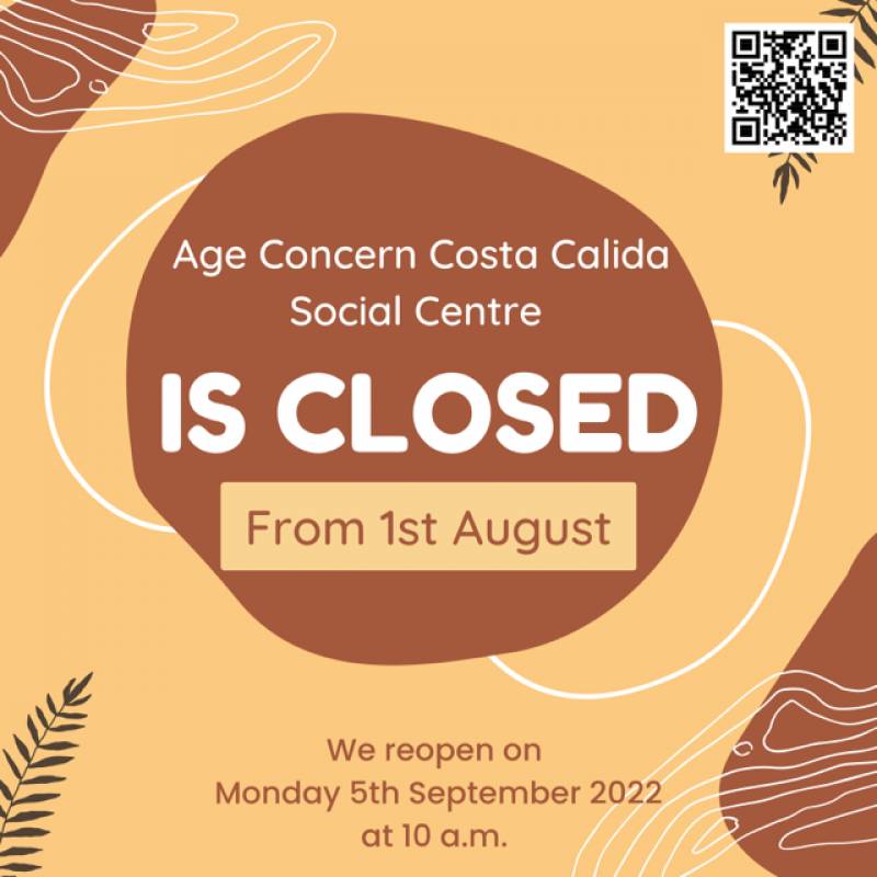 <span style='color:#780948'>ARCHIVED</span> - Age Concern Costa Calida social centre and vintage store closed for summer