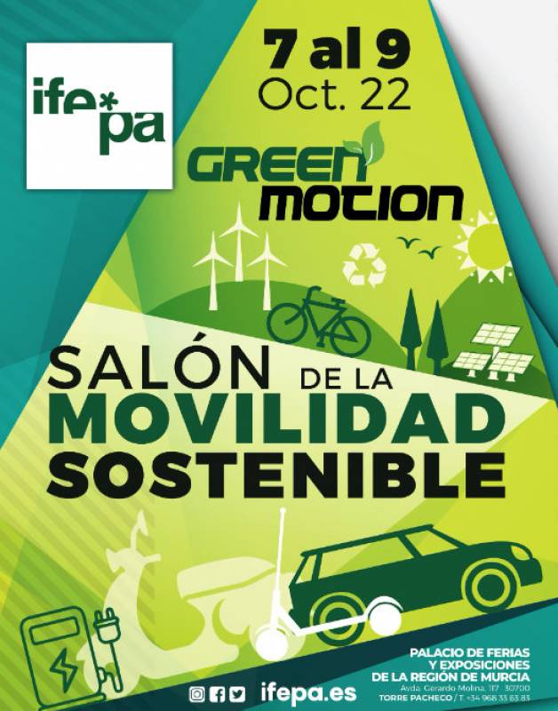 October 7 to 9 Green Motion sustainable mobility and transport show at the IFEPA venue in Torre Pacheco
