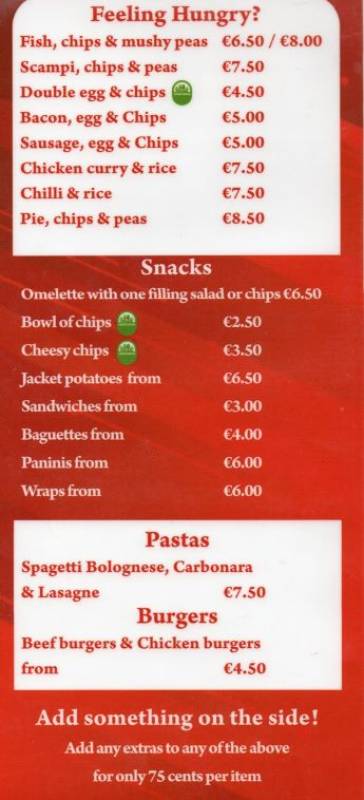 Trevi Bar Menu for under 10 euros