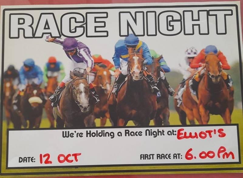 October 12 Race Night at Elliots Restaurant in Bolnuevo in aid of MABS