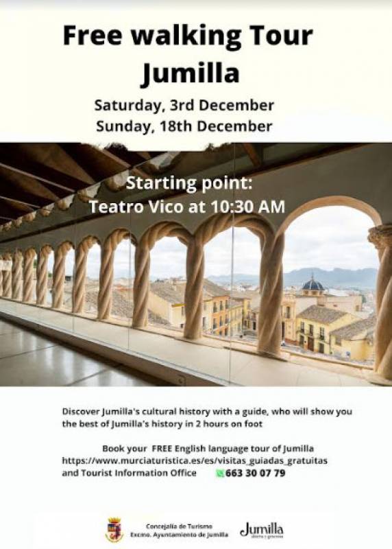 <span style='color:#780948'>ARCHIVED</span> - December 18 Free guided tour IN ENGLISH of the historic town of Jumilla