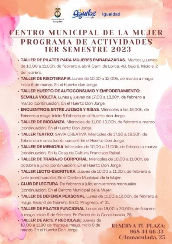 <span style='color:#780948'>ARCHIVED</span> - February 6-May Self-defence classes at Aguilas Womens Centre