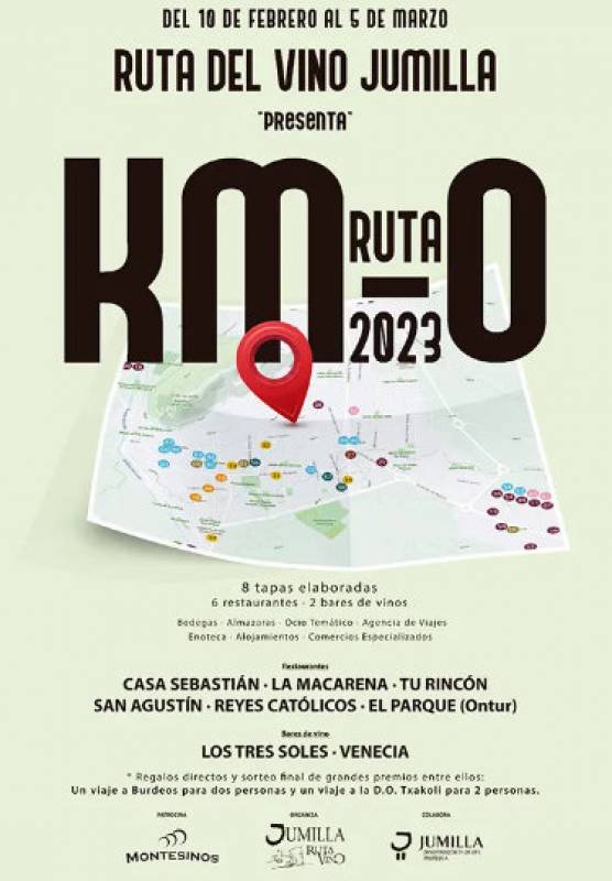 February 10 to March 5 Ruta KM0 wine and tapas route in Jumilla