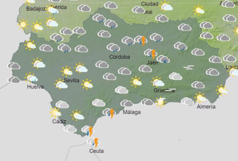 Scattered showers, snowstorms and sun on and off all week: Andalusia weather forecast February 6-12