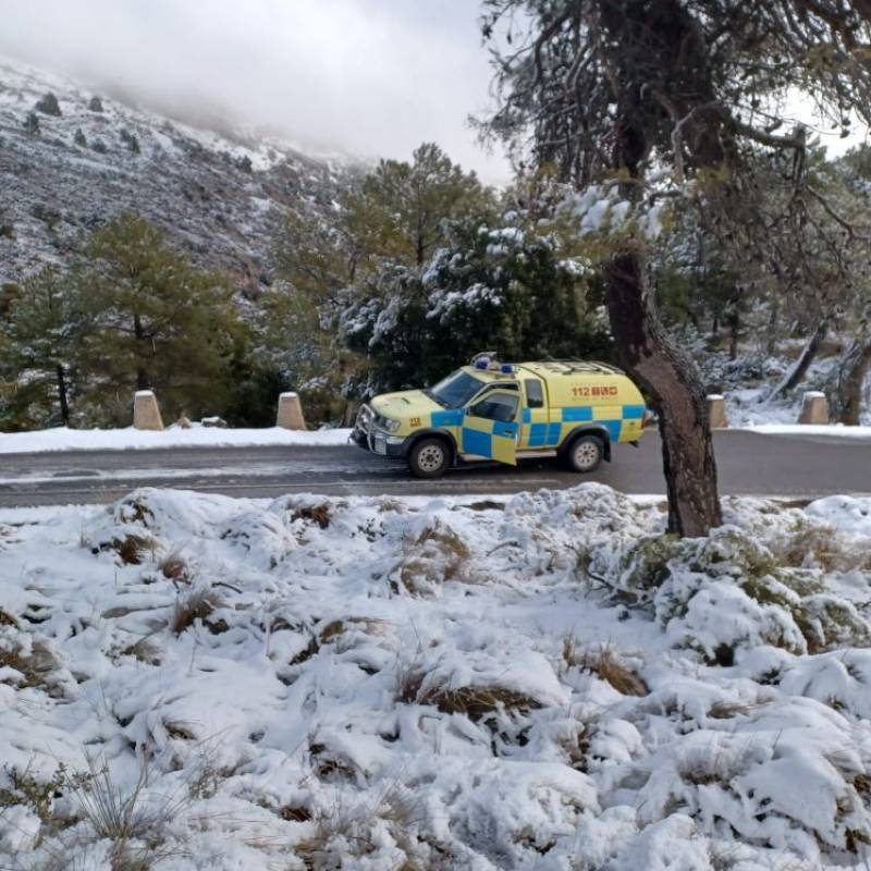 Spectacular snowfall this morning in the Region of Murcia