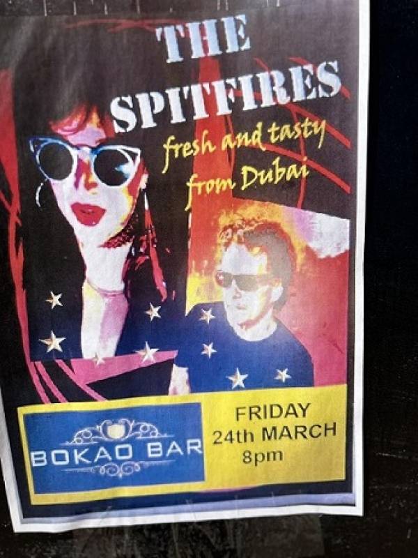 <span style='color:#780948'>ARCHIVED</span> - March 24 The Spitfires appearing on Steak Night at the Bokao Bar Condado de Alhama Golf Resort