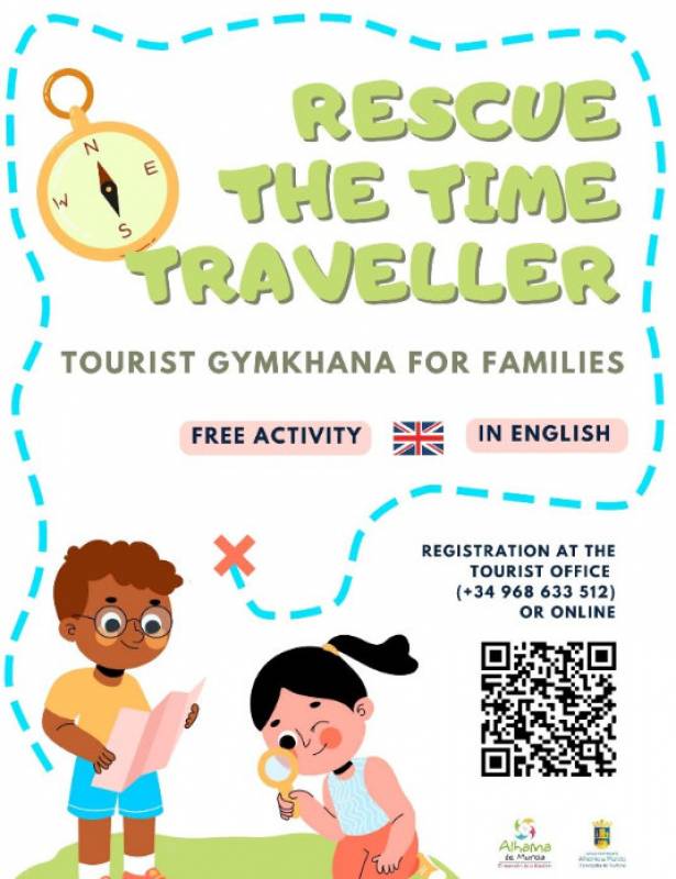 August 9 Rescue the Time Traveller of Alhama de Murcia in the free interactive gymkhana activity – in English!