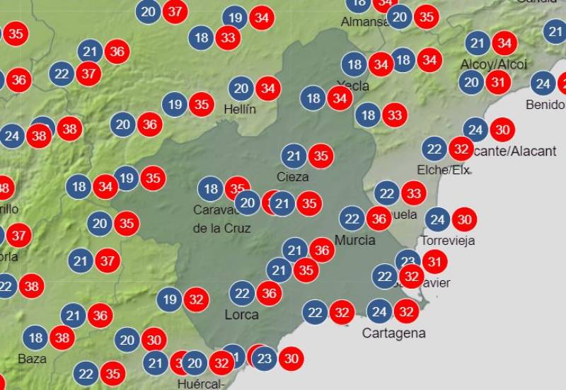 Heatwave reaches its climax: Murcia weekend weather forecast August 10-13