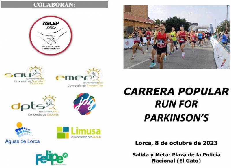 October 8 Run for Parkinson’s charity race in Lorca