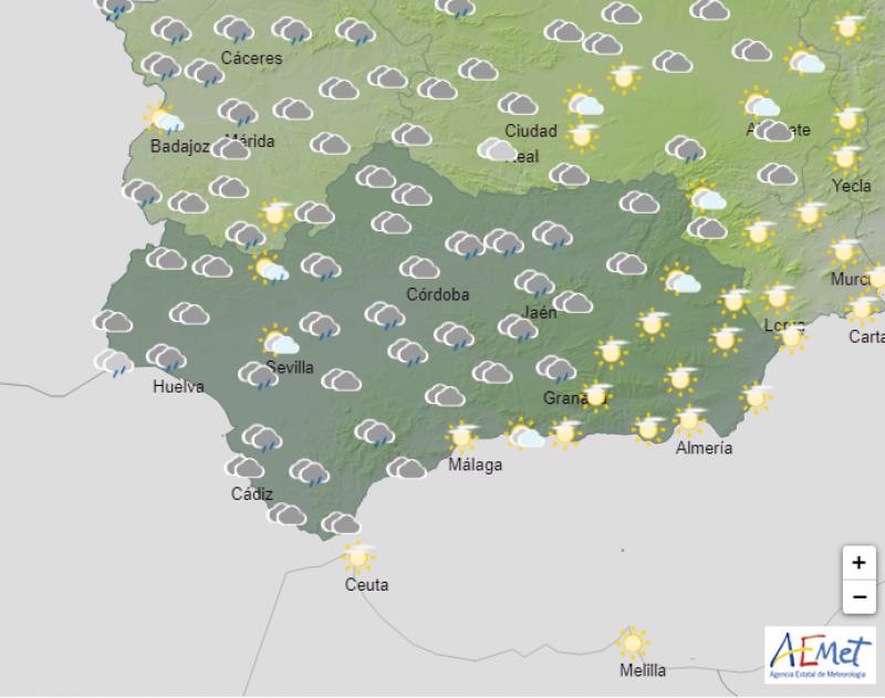 Sunny skies return but the weekend will be showery: Andalucia weather forecast Oct 26-29