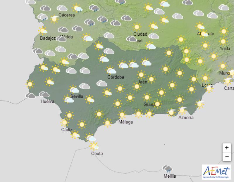 Sunny skies return but the weekend will be showery: Andalucia weather forecast Oct 26-29
