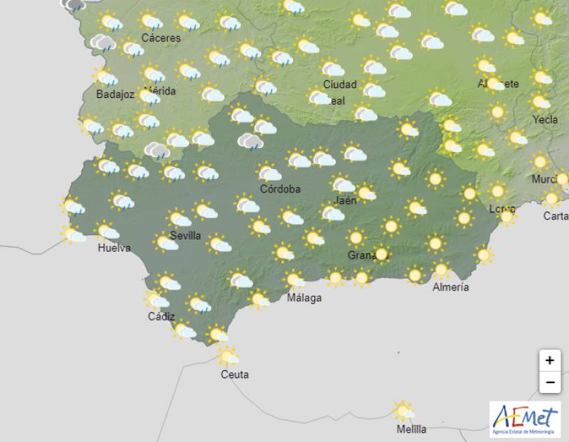 Sunny skies return but the weekend will be showery: Andalucia weather forecast Oct 26-29