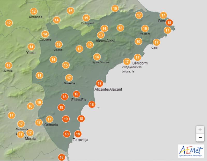 Chilly but dry this weekend: Alicante weather forecast December 14-17