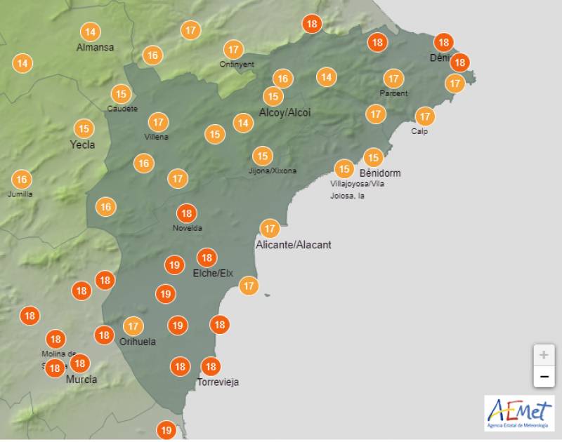 Chilly but dry this weekend: Alicante weather forecast December 14-17