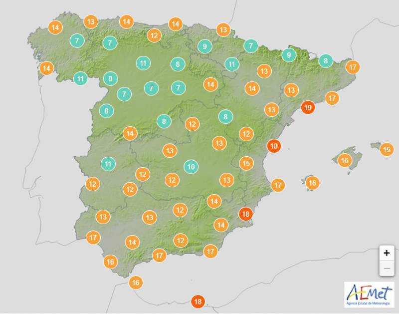 Spain Christmas weather forecast December 21-26