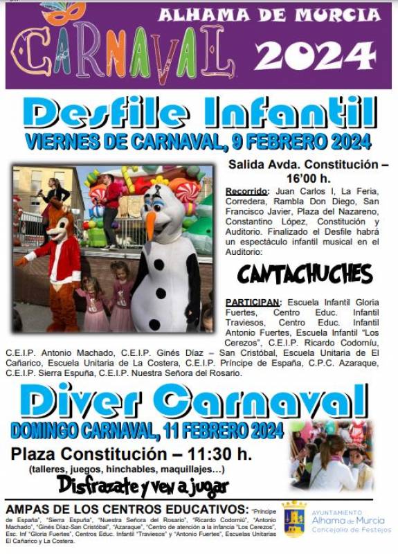 February 9-18 Alhama de Murcia Carnival schedule 2024
