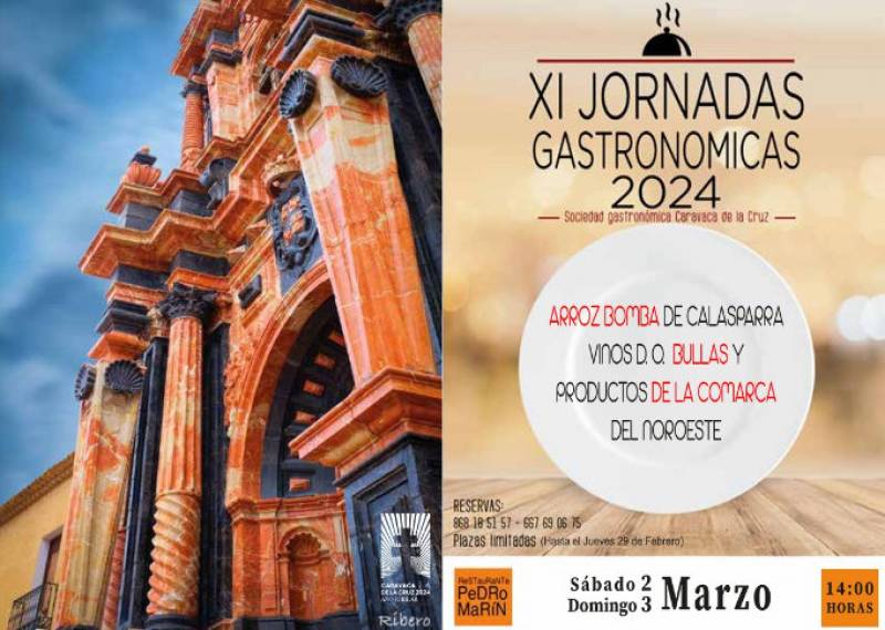 March 2 and 3 Gastronomic lunch menu weekend in Caravaca de la Cruz