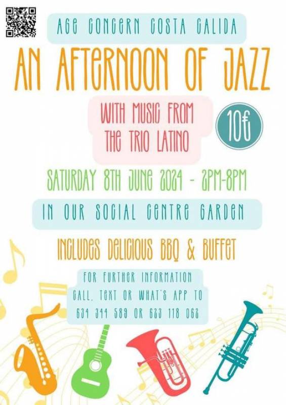 June 8 Age Concern Afternoon of Jazz with BBQ and Buffet