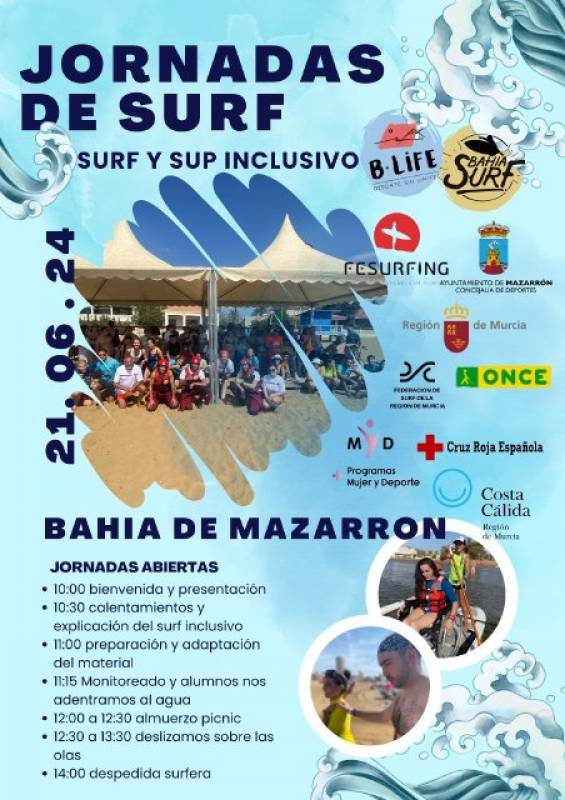 June 21 Adapted surfing arrives at Bahia Beach Puerto de Mazarron
