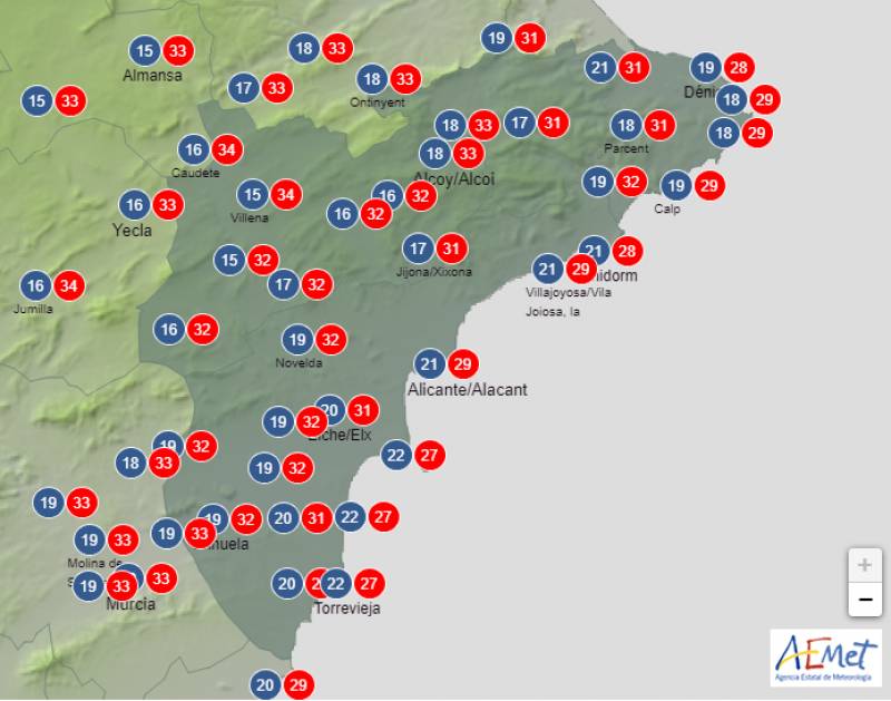 Unpredictable showers and storms: Alicante weather forecast June 24-27
