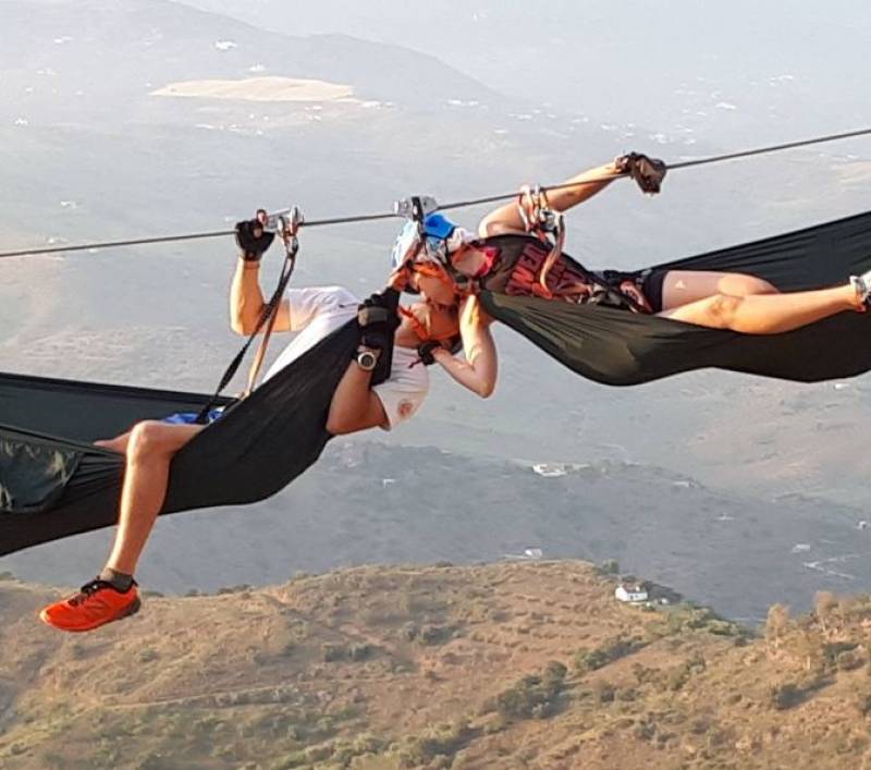 Dare to dream: Sleep suspended 100 metres in the air on longest zipline in Spain