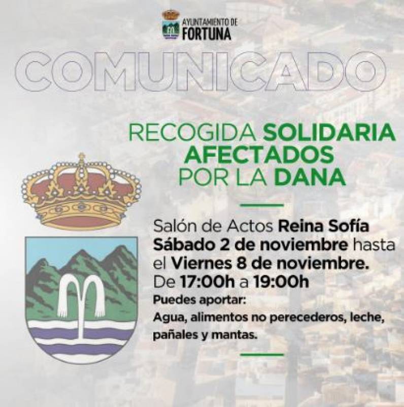 DANA flood disaster collection points in the Region of Murcia