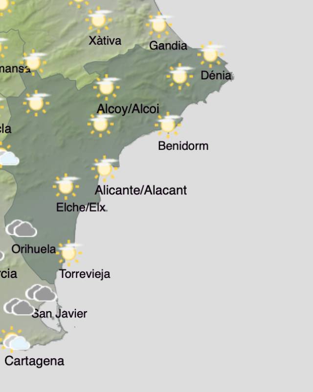 Alicante weather forecast November 7-10: Sunny skies ahead for the weekend