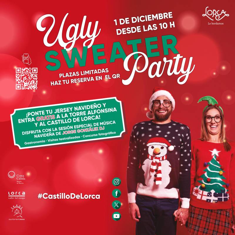 December 1 Ugly Sweater party at Lorca castle!