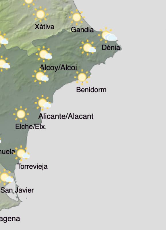 Alicante weather forecast December 5-8: The sunshine continues into the weekend