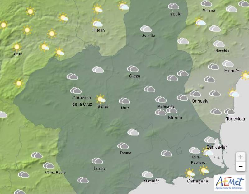 Slight chance of rain this weekend: Murcia weather forecast December 27-29