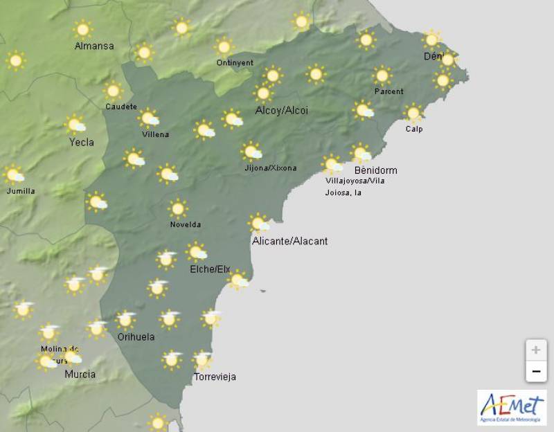 Alicante weekend weather forecast Feb 13-16: Cloudy but warm and dry