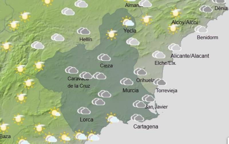 Sunny and calm up until the weekend: Murcia weekly weather forecast February 17-23