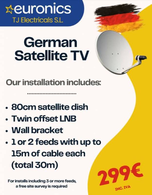 Watch German TV in Spain with TJ Electricals Euronics Camposol