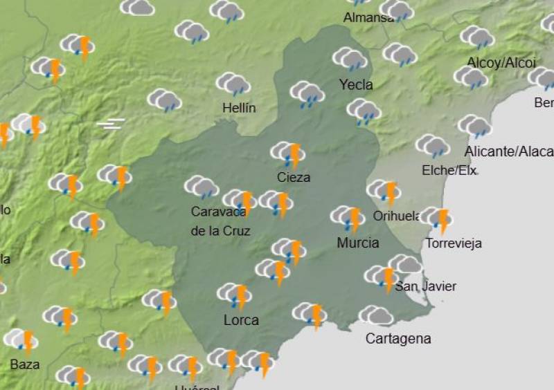 Murcia weekly weather forecast March 17-20: Wet and chilly once again