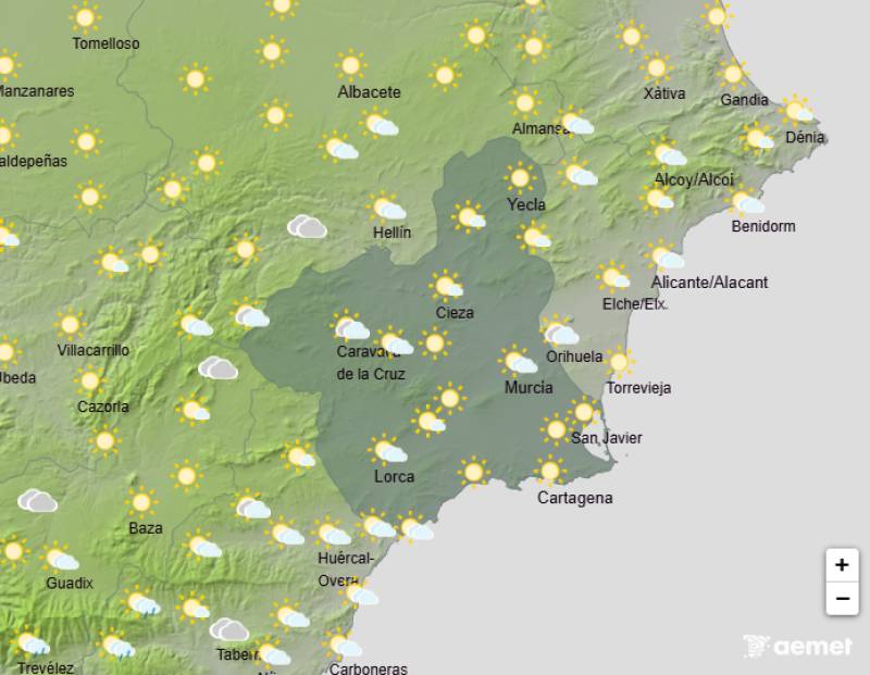 Cloudy but warming up: Murcia weather forecast September 25-28