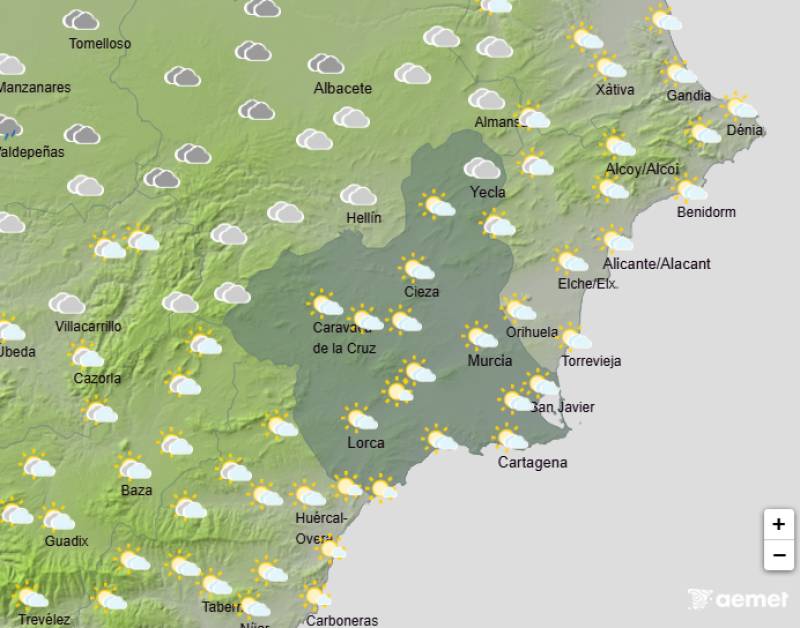 Cloudy but warming up: Murcia weather forecast September 25-28