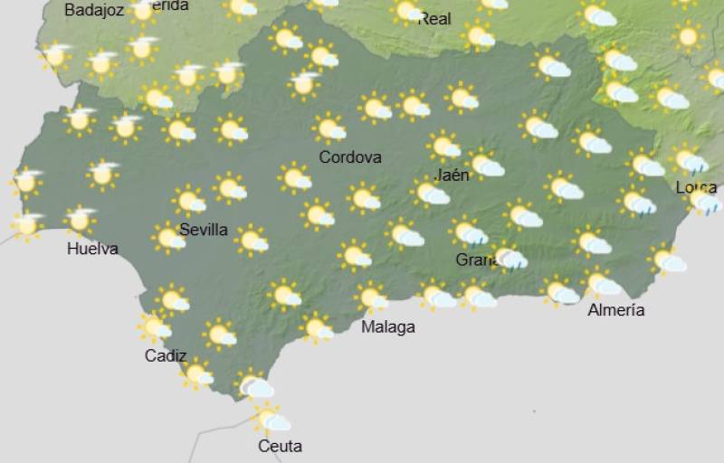 Andalucía weekend weather forecast October 16-19: Cloudy spells with showers and some breezy moments