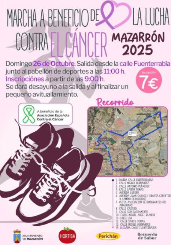 October 26 Charity walk in Mazarrón to raise funds for cancer treatment and research