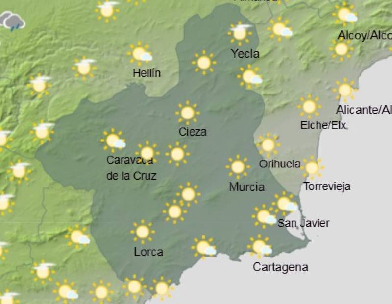 It's hotting up again: Murcia weekly weather forecast October 20-23