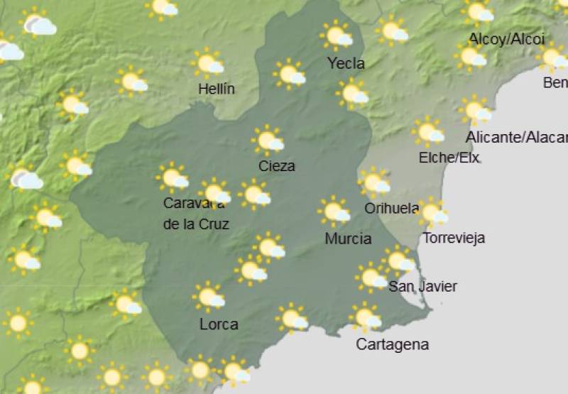 It's hotting up again: Murcia weekly weather forecast October 20-23