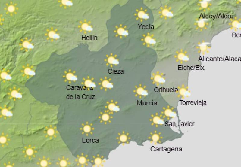 It's hotting up again: Murcia weekly weather forecast October 20-23