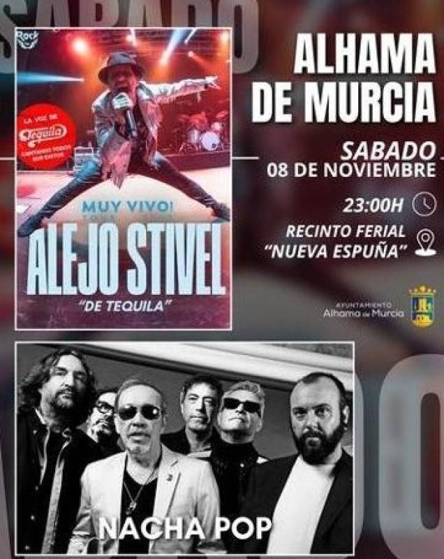 November 8 Nacha Pop and Alejo Stivel in concert in Alhama de Murcia