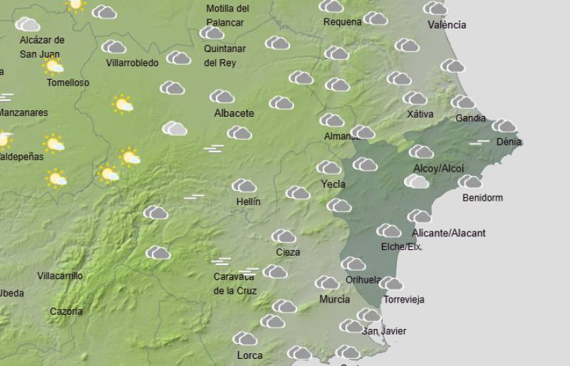 Bright days with some weekend rain: Alicante forecast December 11-14