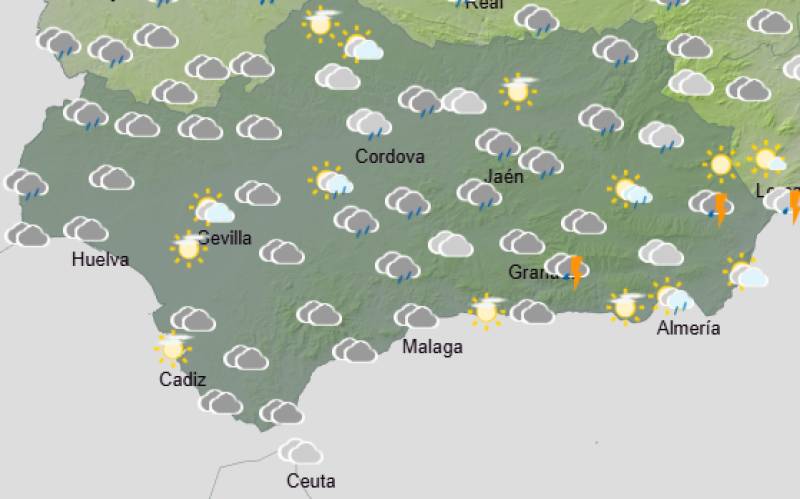 Andalucía weekly weather forecast December 15-18: Wet, blustery start with brighter skies later in the week